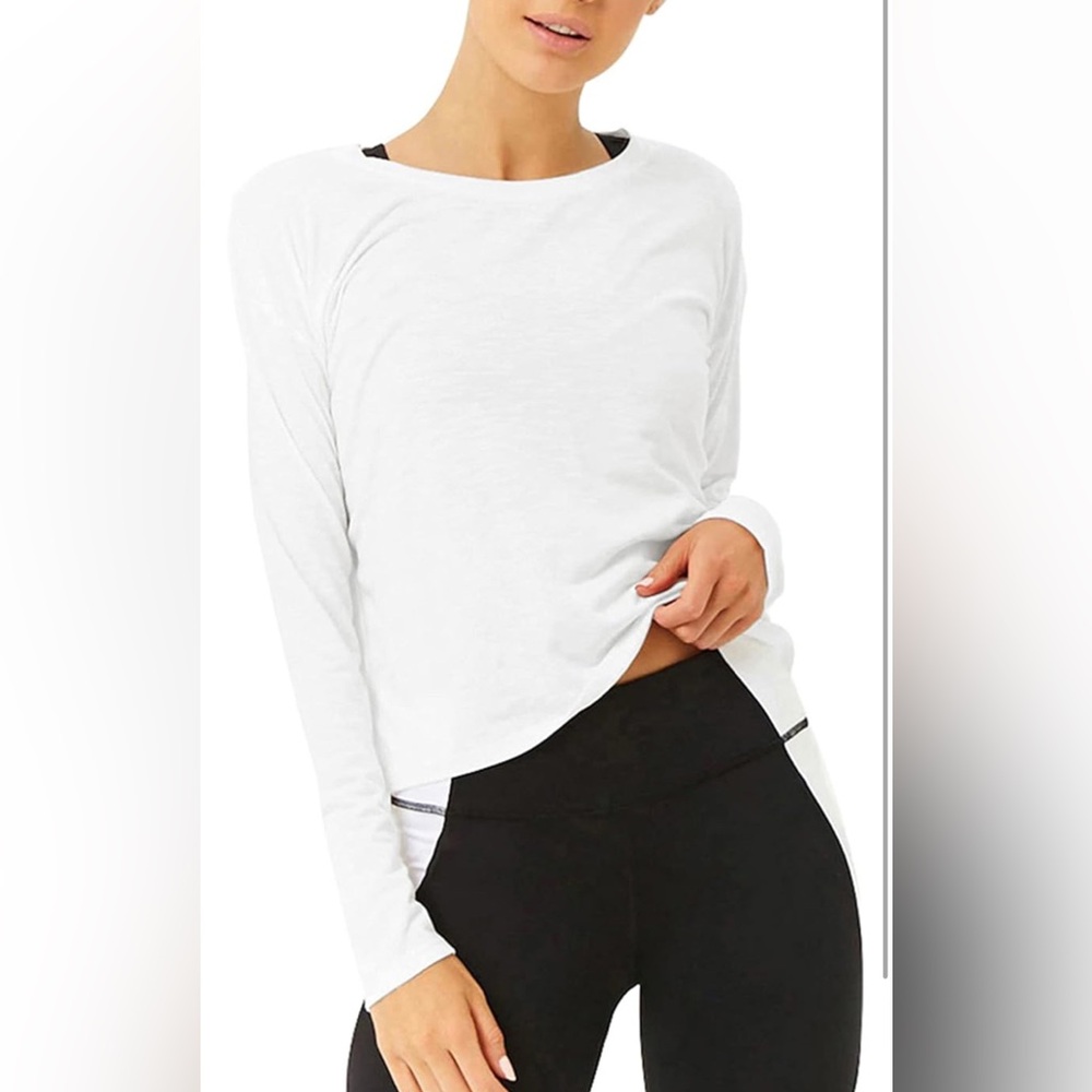 New! Women’s Long Sleeve, Open Back, Workout / Yoga Top